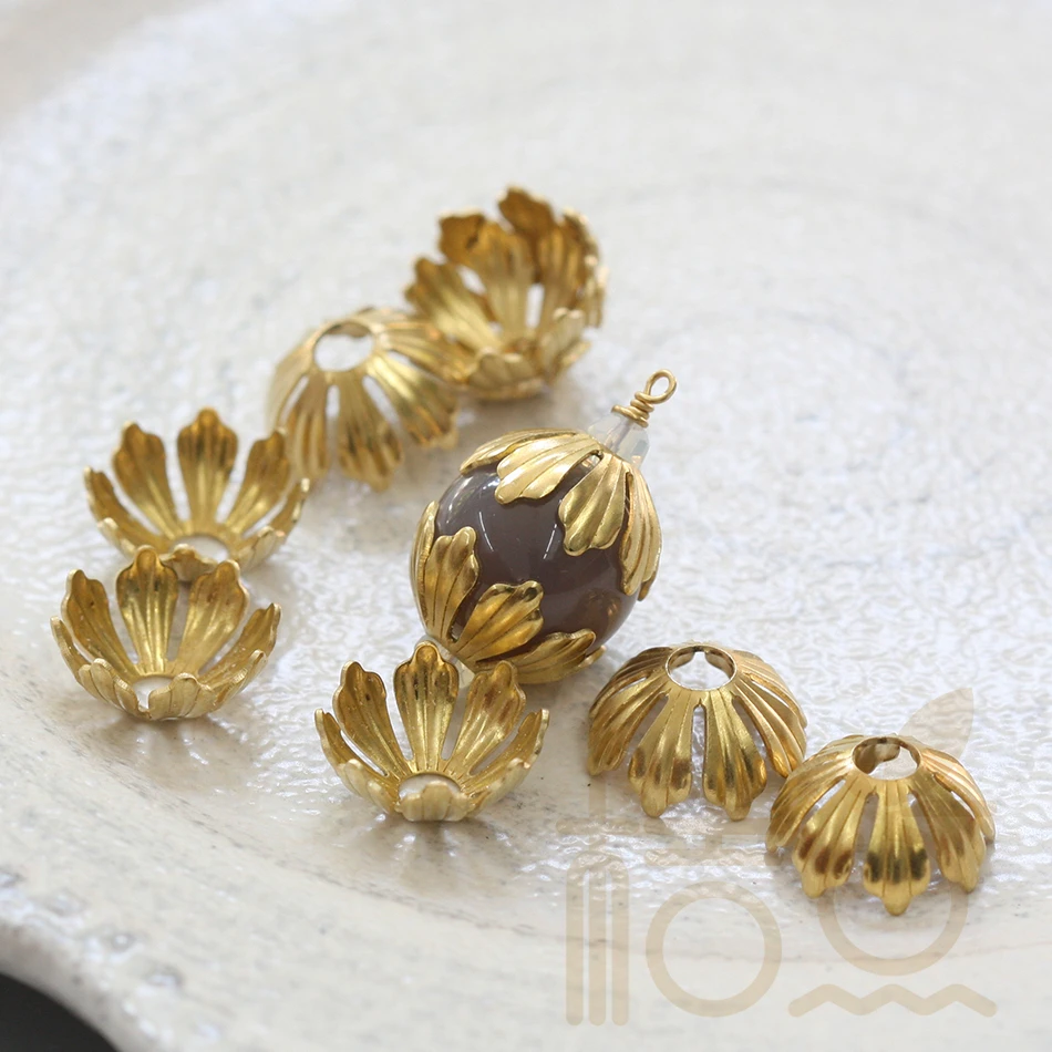 DIY Supply-Solid Brass Finding Flower Cap - 15x6.5mm (4090C)
