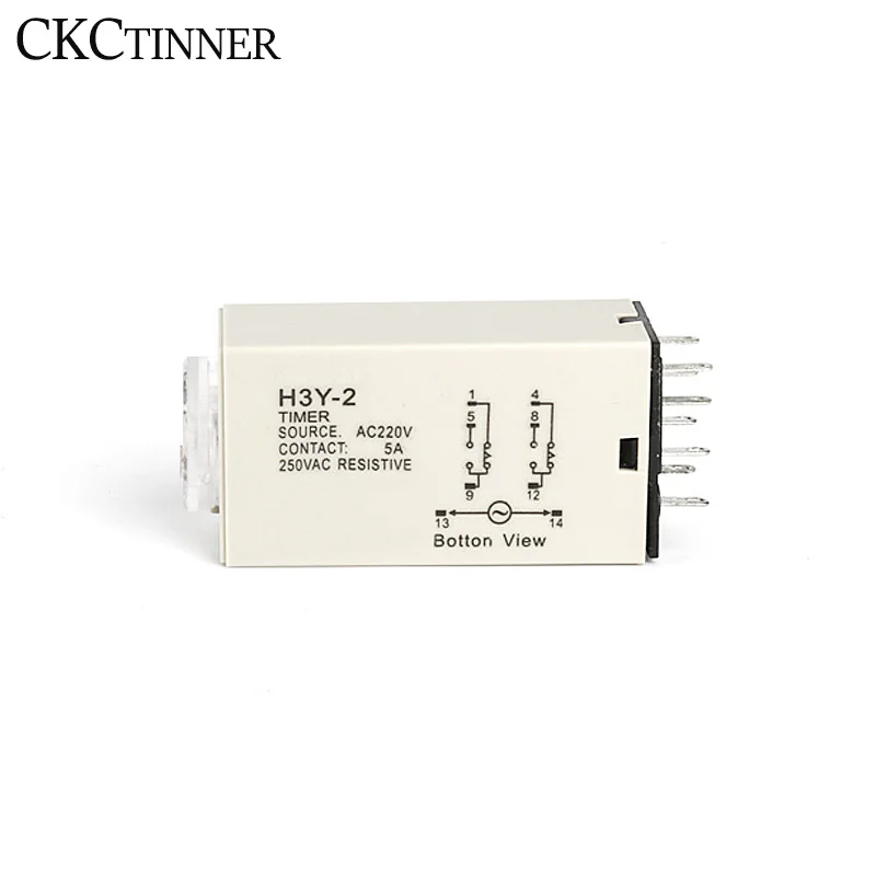 1 set H3Y-2 AC220V Time Relay Delay Timer 5/10/30/60 Minute/Seconds With Base Socket 8PINS voltage relay Rotary Knob