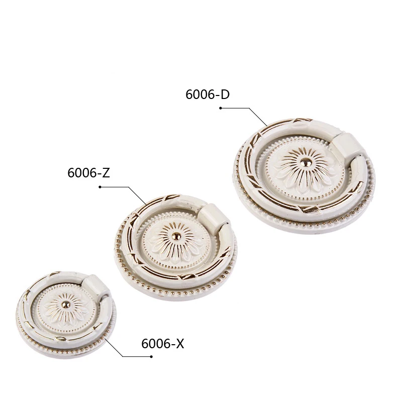 Vintage Cabinet Manopola Del Cassetto Dresser Armadio di Goccia Anello Maniglia Vintage Cassetto Manopole Bronzo Rame Tiro Bianco Rotondo Anelli di Maniglie