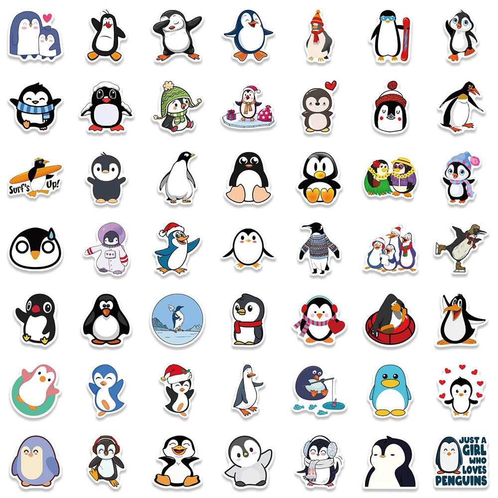 10/30/50/100PCS Cute Penguin Anime Stickers Car Motorcycle Travel Luggage Guitar Fridge Laptop Waterproof Cartoon Sticker Toys