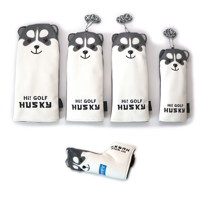 Husky Golf HeadCovers Leather Cover for Driver,Fairway Woods and Hybrid Creative Golf Club Cover Protectors