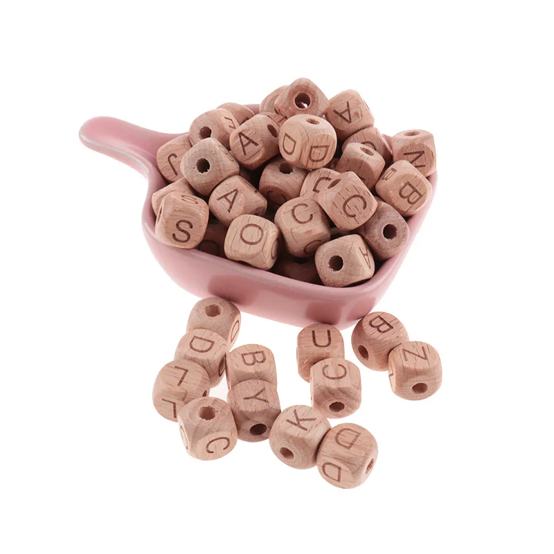 200pcs Silicone Letters Baby Teether Beads 12mm Alphabet Silicone Chewing Bead DIY Baby Name Teething Necklace Baby Accessories