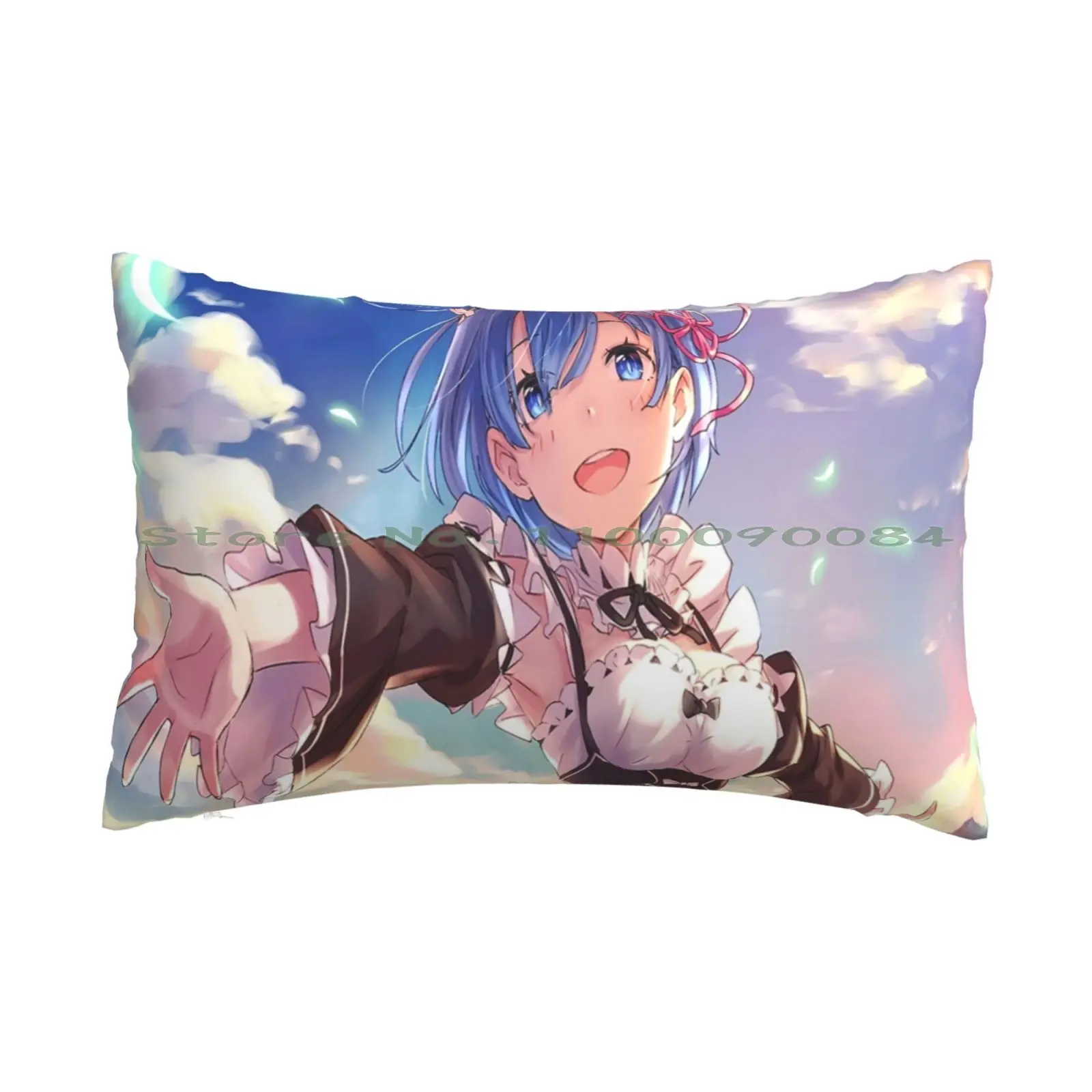 Re Zero Rem Pillow Case 20x30 50*75 Sofa Bedroom Freightliner Long Rectangle Pillowcover Home Outdoor Cushion Decor