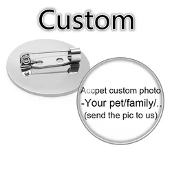 Personalize Custom Brooch Photo Logo Patterns Baby Custom Designed Logo Photo Gift For Family Anniversary Collar 25mm Pins