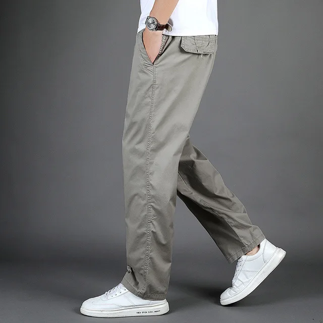 Pantalones Cargo para hombre, pantalón táctico informal, de talla grande 6XL, prendas de vestir, ropa de calle, pantalón largo recto del ejército, ropa QQ145