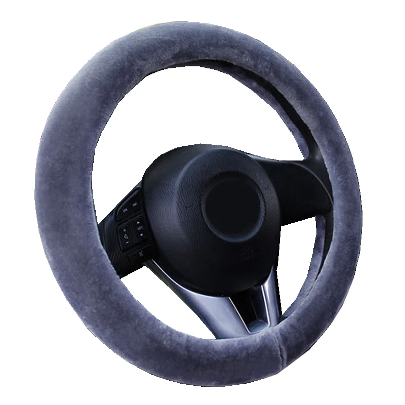 Auto Car Truck Bus Plush Soft Steering Wheel Cover Winter Warm For Diameters 36 38 40 42 45 47 50CM Braid on the Steering wheel