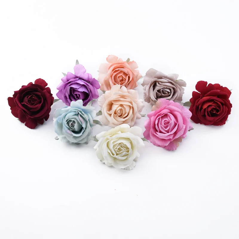 5/10 Stück Künstliche Blumen für Heimdekoration, Hochzeit, Braut-Handgelenk, Seidenrosen, Kopfdekoration, Scrapbooking, Valentinstagsdekoration, Kranz – Detail 3