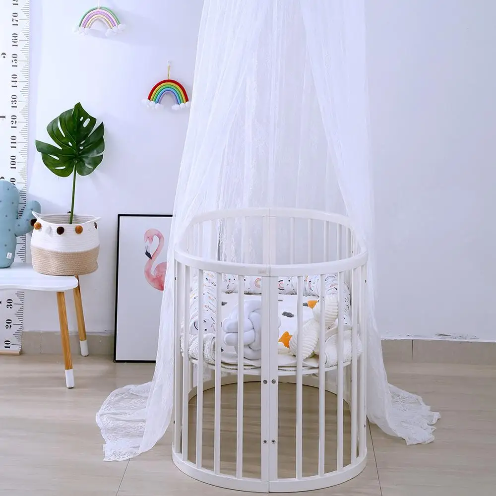 Elegant Lace Baby Canopy Netting Curtain Dome Mosquito Baby Crib Mosquito Nordic Nursery Room Hanging  Bed Canopy for Kids