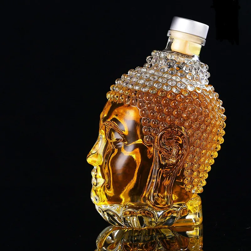 750ml Buddha Head Shape Wine Decanter Creativity Lead Free Crystal Glass Wine Glass Zen Vodka Whisky Red Wine Carafe Bar Wedding