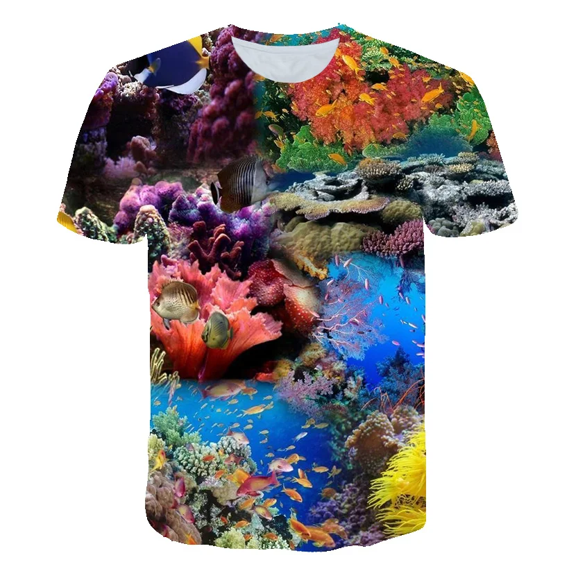 New 3D The Underwater World coraline Graphic t shirts For Men Fashion Casual Vacation T-shirts Summer Print Short Sleeve tshirt