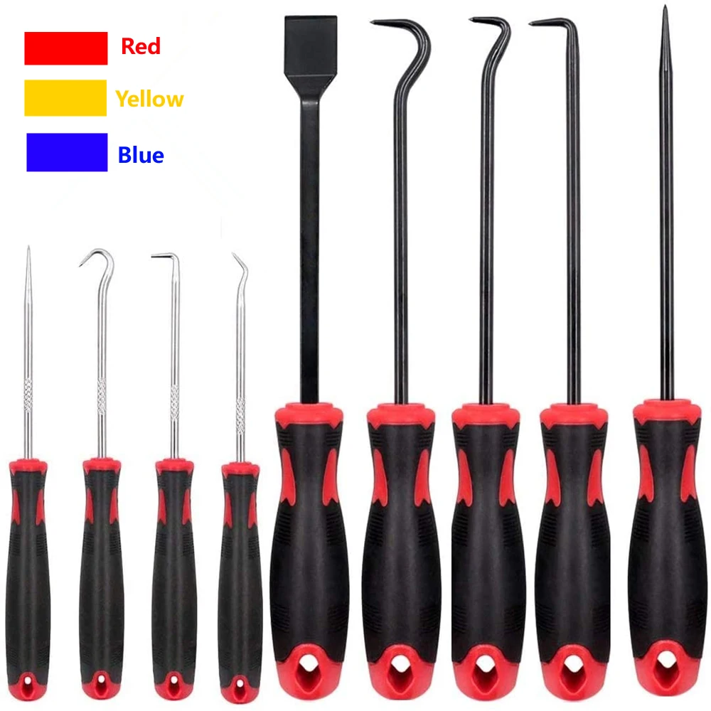 9pcs Universal Scraper Pick Hook Tool Set Car Auto Repair Tool Chrome Vanadium Steel O Ring Gasket Puller Seal Hook Remover Kits universal 325 inch electric gasoline chain saw wood surface tree bark peeler scraper planer blade knife plant polish peel tool