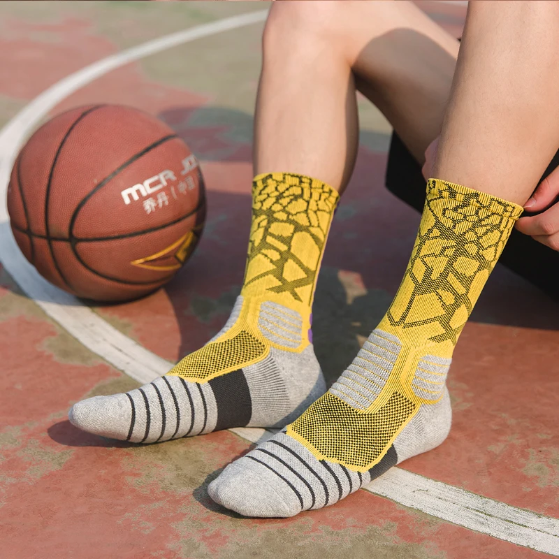 Outdoor Sport Professional Cycling Socks Elite Basketball Football Soccer Running Trekking Socks Cotton Towel Bottom Men's Socks