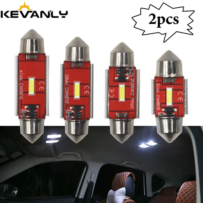 

2PCS 12-24V CANBUS C10W led c5w led Festoon 31 36 39 41 44mm 1860 smd Car Interior Dome Lamp License Plate Reading Light White