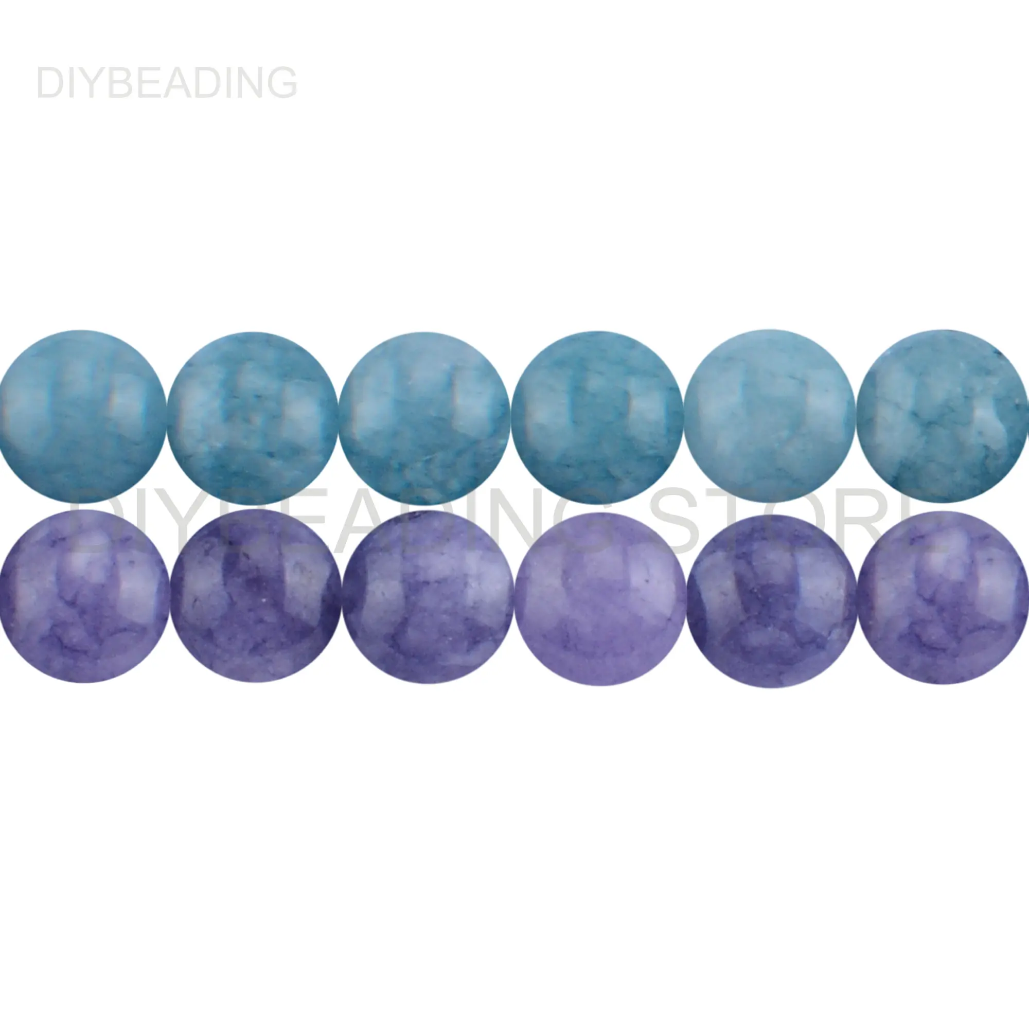 Beads with Hole Online Bulk Wholesale Supply Dyed Aquamarine Semi Precious Stone Smooth Round 4-14mm Beads for Making Jewelry