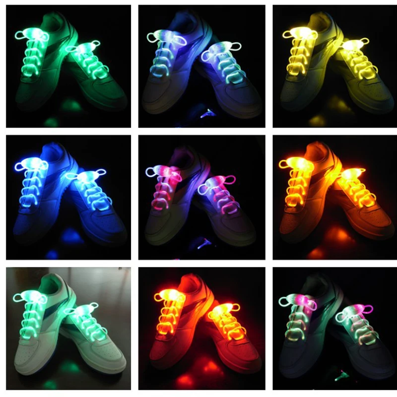 Halloween 5pcs/lot Light Up Led Shoe Lace Toys Charming Party Disco Glow In The Dark Flashing Colorful Plastic Fiber Shoelaces