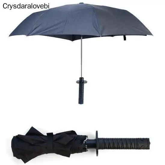 New Arrival Samurai Katana Shape Umbrella Designed with Comfortable Samurai Sword Handle (Black)