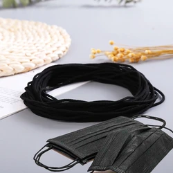 Hoge Kwaliteit 5 Kg/partij Zachte Ronde Touw 3Mm Maken Gezicht Maskers Ear Strap Zwart Wit Elastische Band Rubber String oor Koord Richter Diy