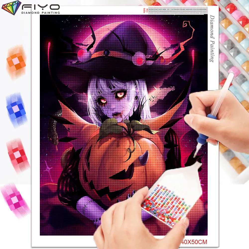 Halloween Decoration Wall Stickers Diamond Painting 5D DIY Diamond Mosaic Art Embroidery Cross Stitch Kits хэллоуин Decor