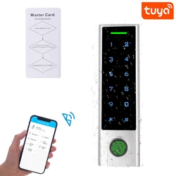 Controlador de acceso Bluetooth RFID de 125Khz, Control de acceso a prueba de agua IP66 de huellas dactilares, compatible con aplicación Tuya, añadir eliminación de usuarios por aplicación