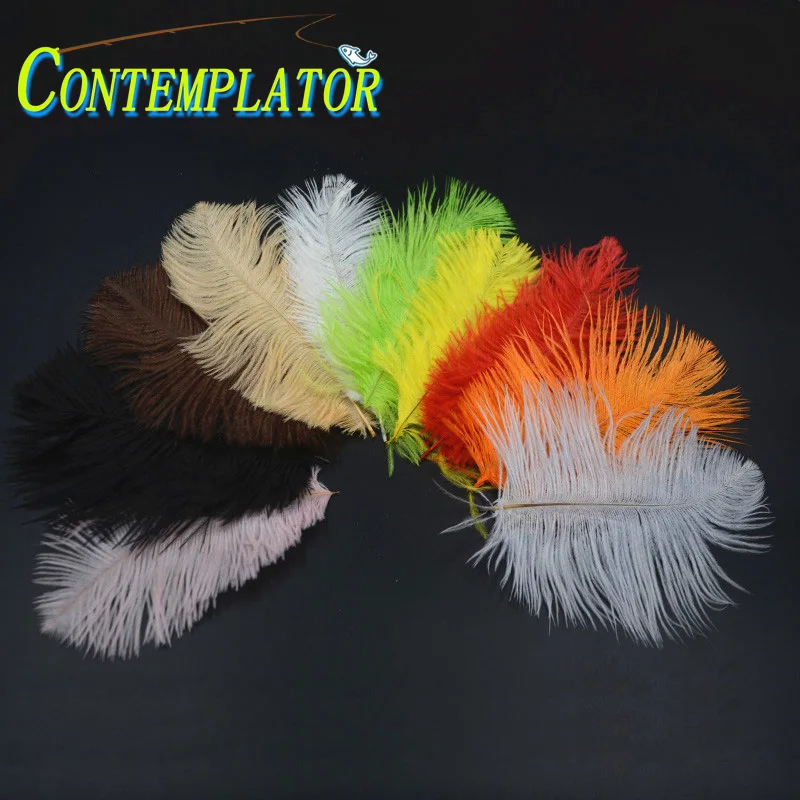 10pcs 10Colors Ostrich Feather Plumes Tying Big Intruder-style Flies Ostrich Herl Nymph Fly Patterns Fly Tying go-to Materials