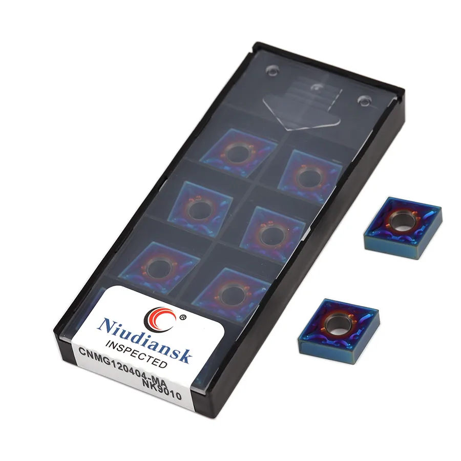 CNMG120404 MA CNMG120408-MA NK9010ภายนอกเครื่องตัดคาร์ไบด์แทรกเครื่องกลึง CNC เครื่องมือ Nano Blue Flame Series ใบมีดตัด
