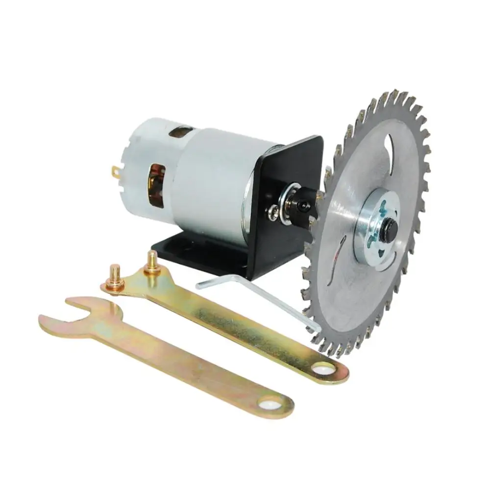 775 Motor DC 12V/24V Table Saw Kit Circular Saw High PowerTorque with Saw Blade Clip and Circular Saw Blade