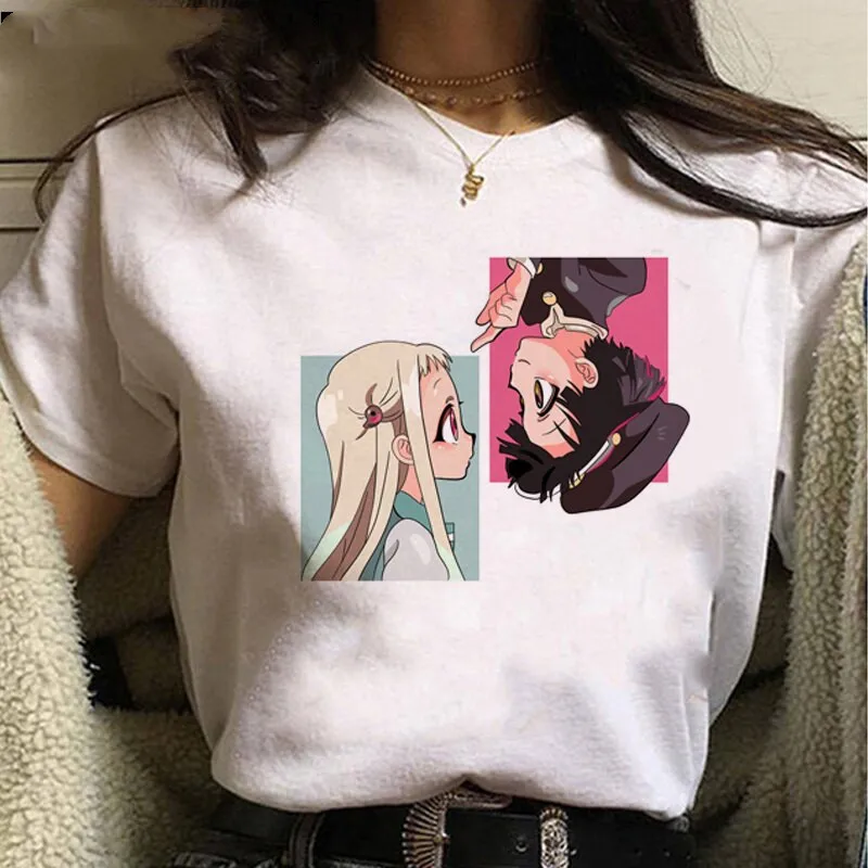 Toilet Bound Hanako Kun Kawaii Anime print ladies T-shirt casual basis O-collar white shirt short sleeve ladies Tshirt,Drop Ship