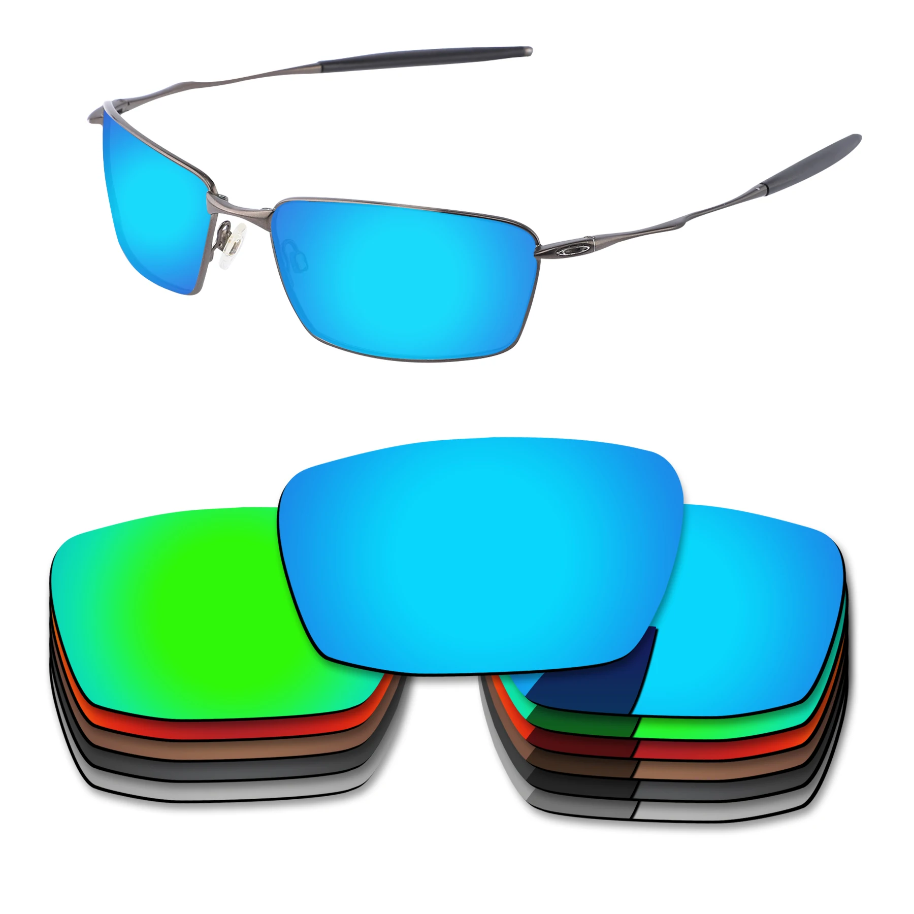 Bsymbo Replacement Lenses for-Oakley Square Whisker Sunglasses Polarized - Multiple Options