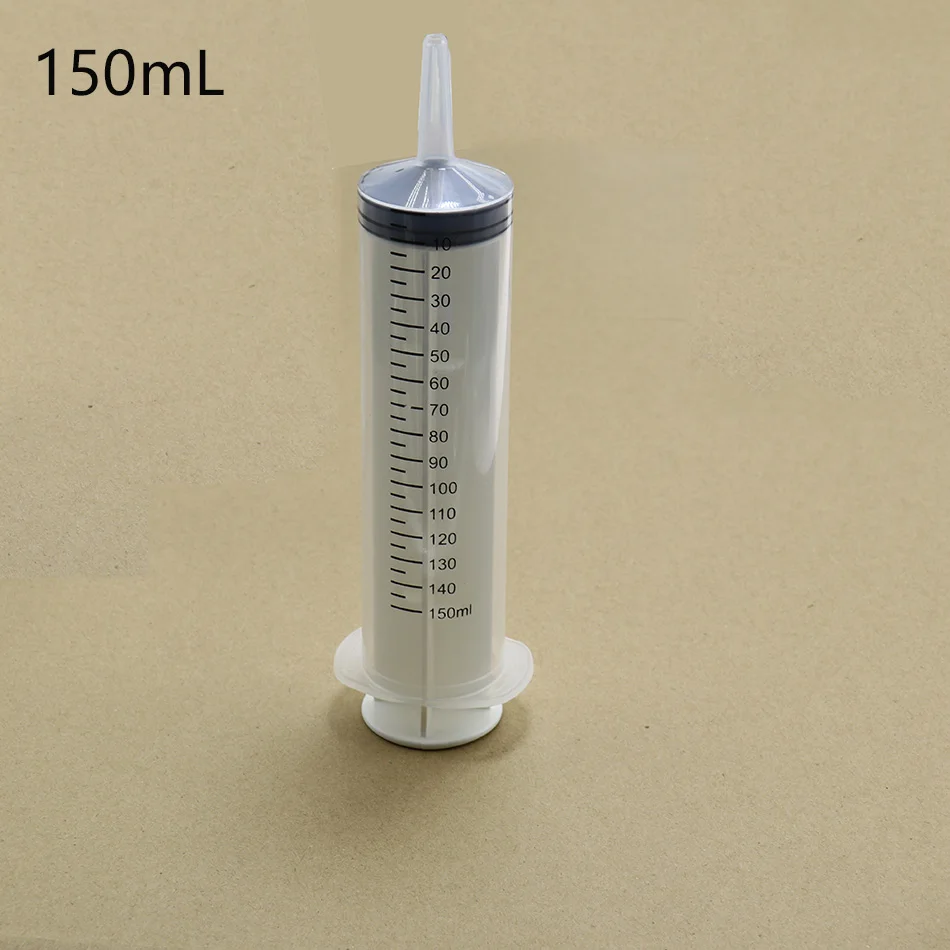 100 150 500ml Transparent Straight Mouth Syringe  Clear Tip Cap Mixing Many Liquid Industrial Glue Tools