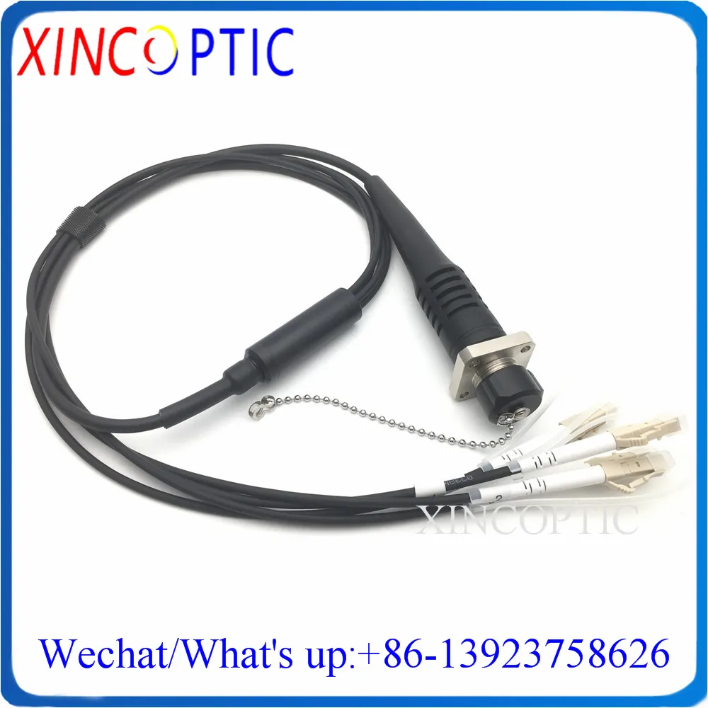 

OM2,4C,50/125,LSZH Armored Black Cable,0.5/1/2M,4F ODC Square Female Male Round to LC/UPC Fiber Optic Patch Cord Cable Jumper