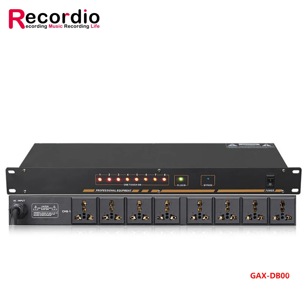 Controlador de gestión de pedidos de enchufe secuenciador de potencia de 8/10 vías para escenario profesional GAX-DB04 para equipos de dj