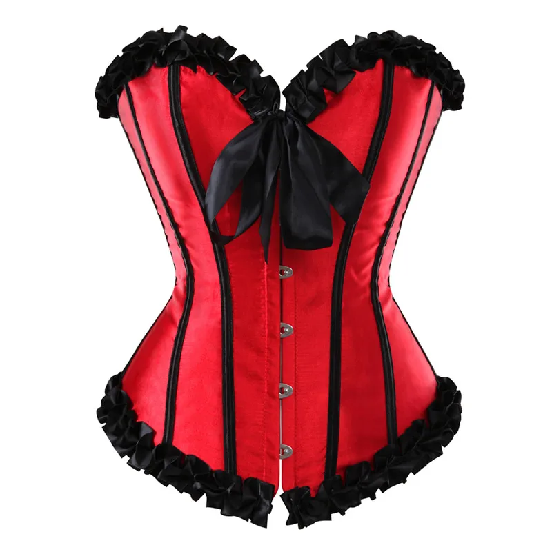 Vintage Corsets Lace Up Bustier Plus Size Korsett For Women Striped Gothic Gorset Sexy Boned Corselet Burlesque Outfit