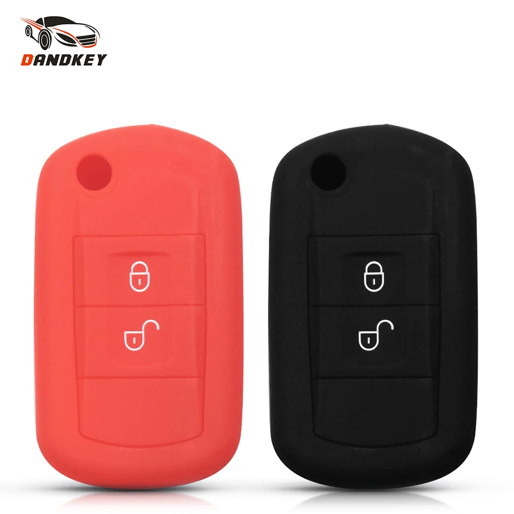 Dandkey Silicone Key Case Cover For Land Rover LR3 Discovery 3 Range Rover Sport Vouge 2005 2006 2007 2008 Skin Holder Protector