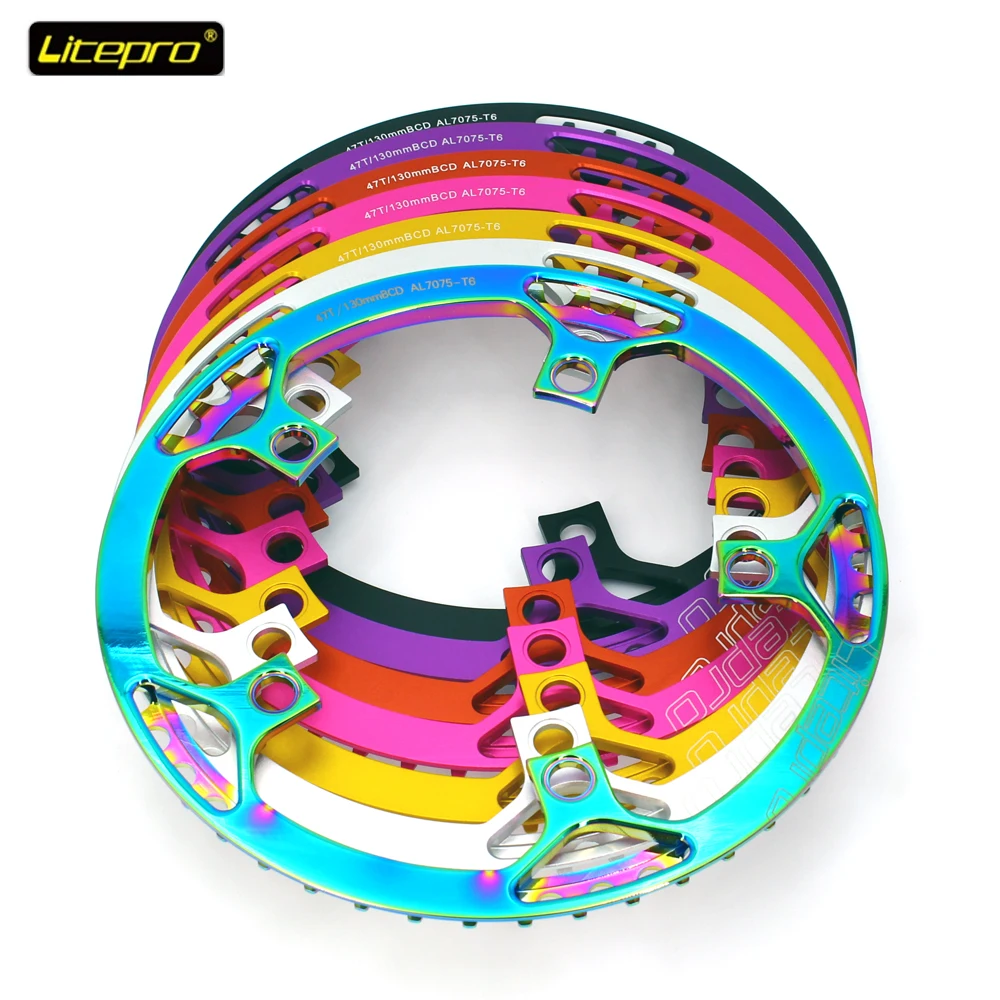 Zębatka Litepro 130BCD 47/53/56/58T BMX Składana zębatka rowerowa Ochraniacz koła łańcuchowego Rowerowy mechanizm korbowy Zębatka Składane części rowerowe