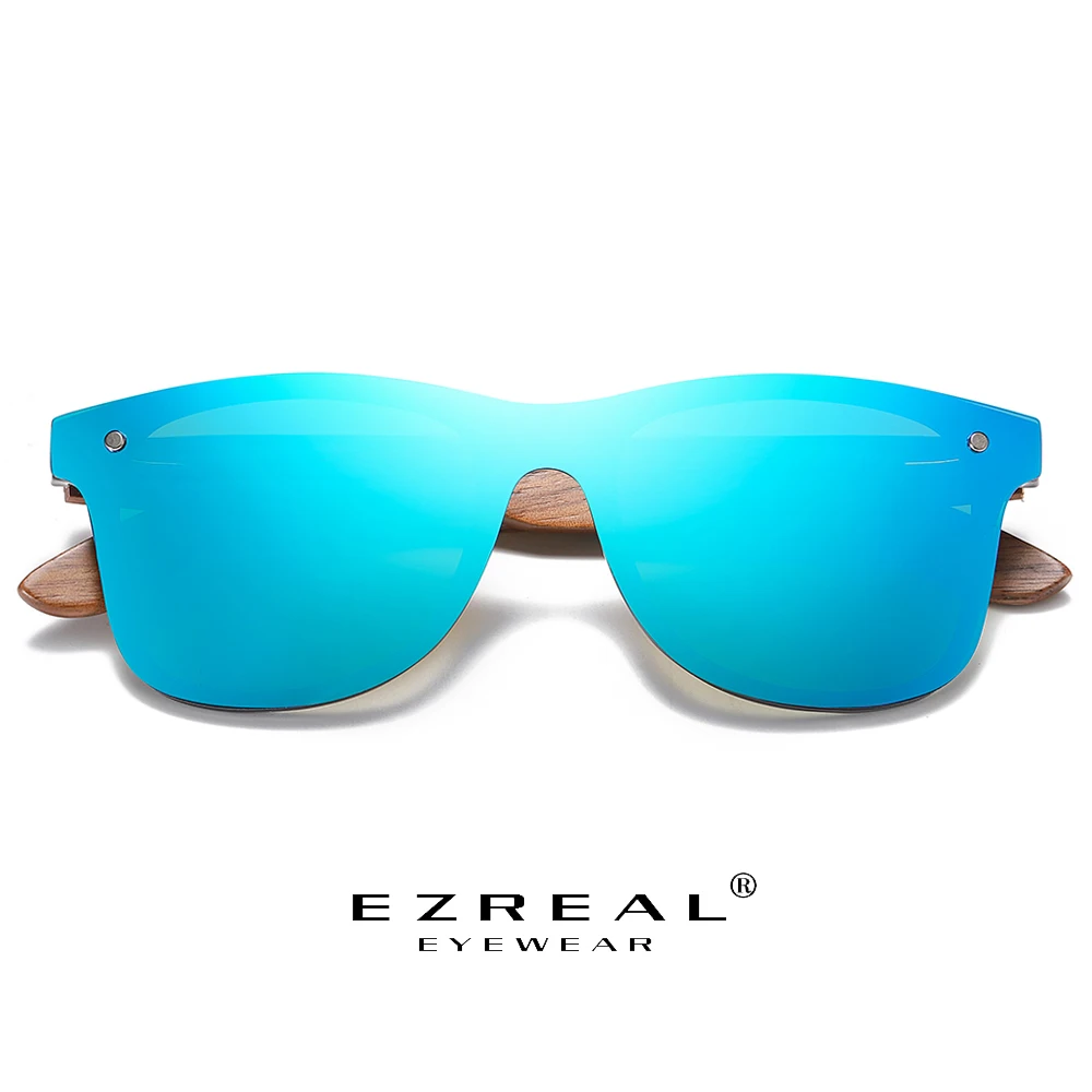 

Солнцезащитные очки EZREAL зеркальные для мужчин и женщин UV-400, винтажные поляризационные, из орехового дерева, ручной работы