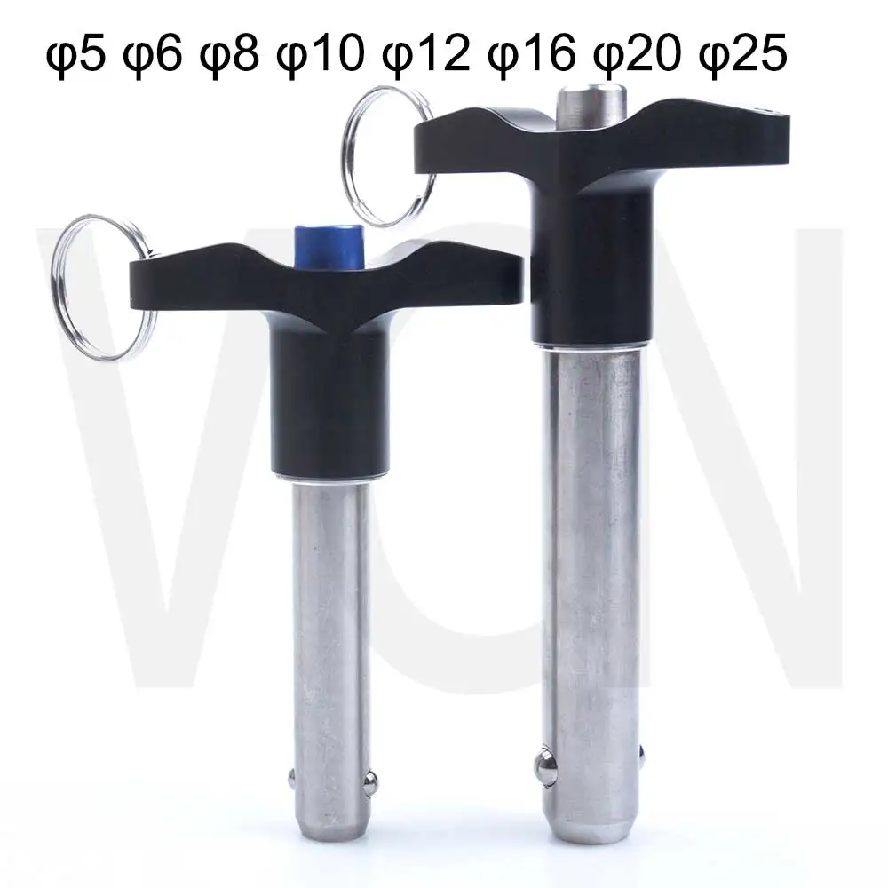 VCN117 Ball Lock Pins, Quick Release Pins,T-handle,Pin Dia 5/6/10/12 Length 15/20/25/30/35/40/50/60/75/80 mm