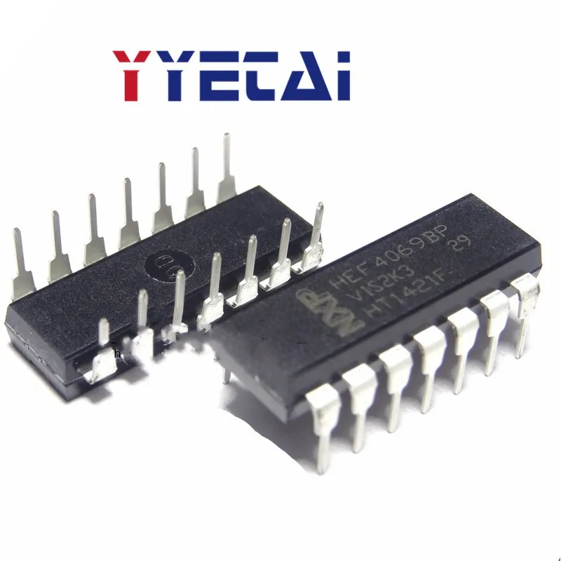 TAI 20PCS In-line CD4069UBE CD4069BE DIP-14 CD4069 CMOS six inverters