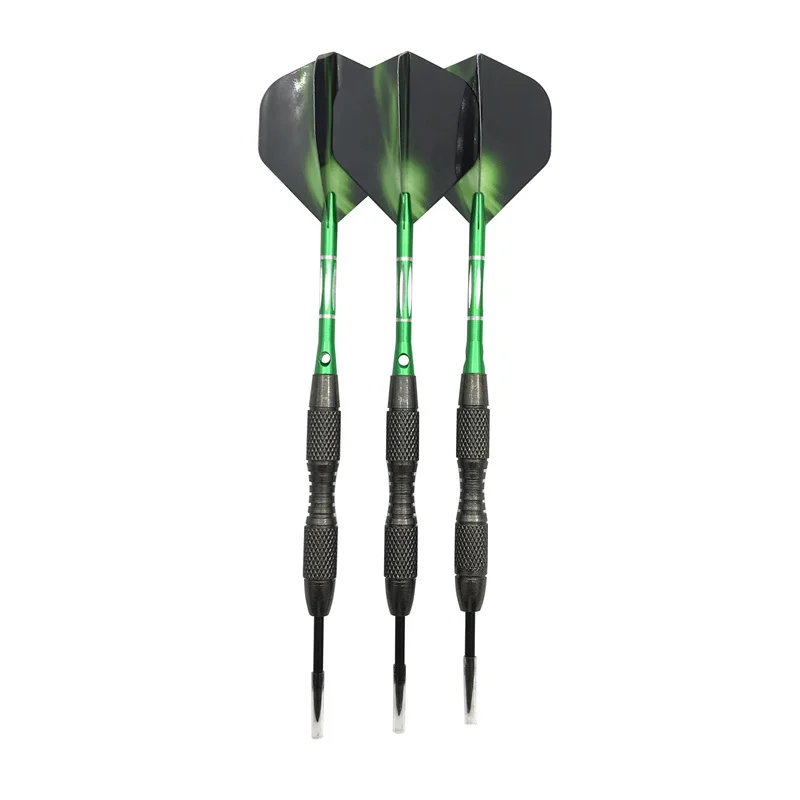 Professional Hard Darts 3Pcs High Quality 20g Steel Tip Darts Tungsten Steel Barrel Green Aluminum Dart Shafts Flights Dardos