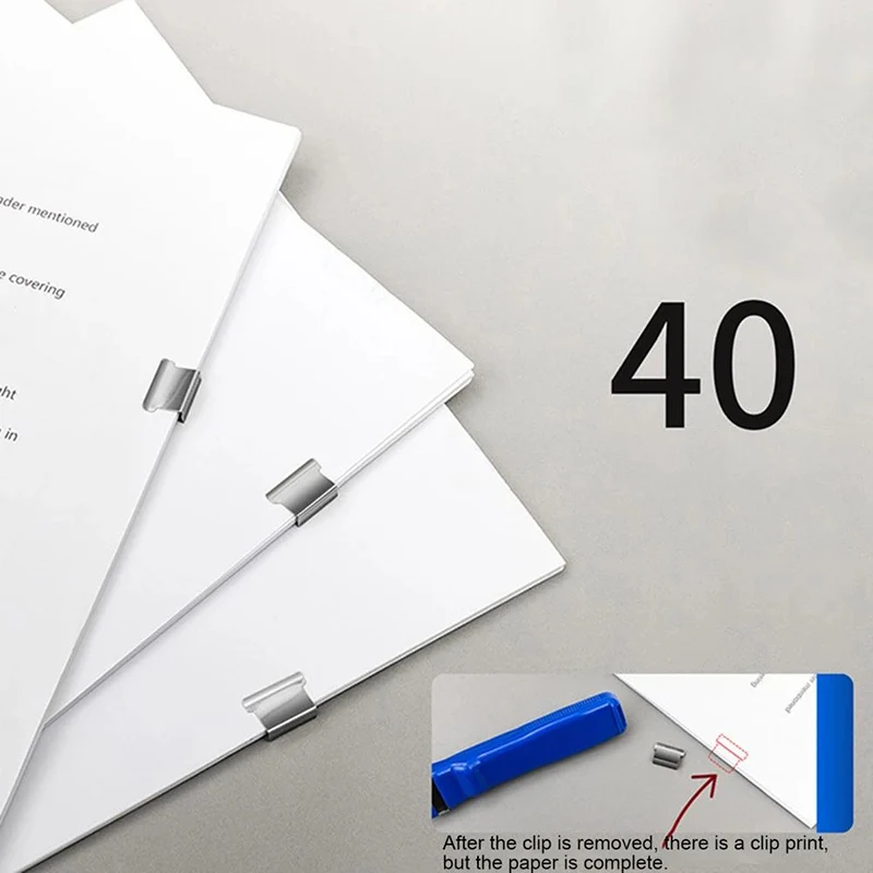 Clip Push Stapler Fixed Clips Stapler Binding Clip Reusable Portable Push Clamp Not Damage Paper For Document Paper EM88