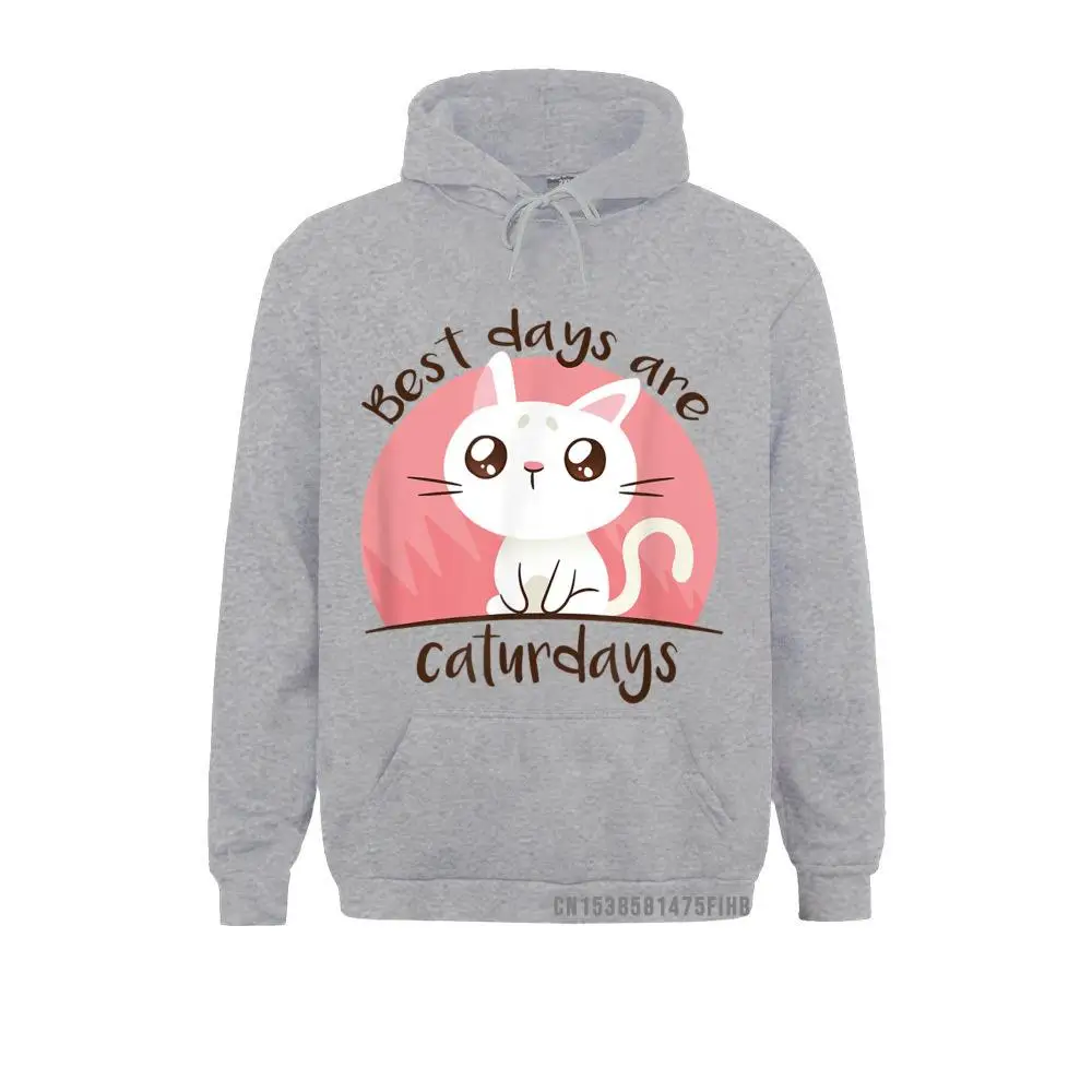 

Best Days Are Caturdays Cute Cat Harajuku Gift For Cat Lover High Quality England Style Sweatshirts Fall Hoodies For Men