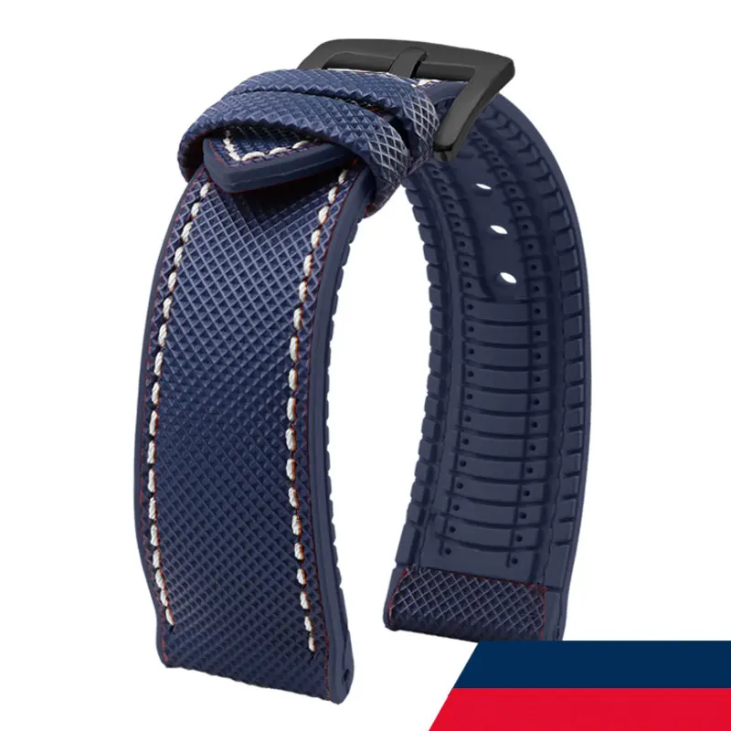 Carbon fiber rubber watchband 19 20mm 21mm 22mm 23 24mm for Longines Seiko omega Hamilton silicone strap wristband accessories image 3
