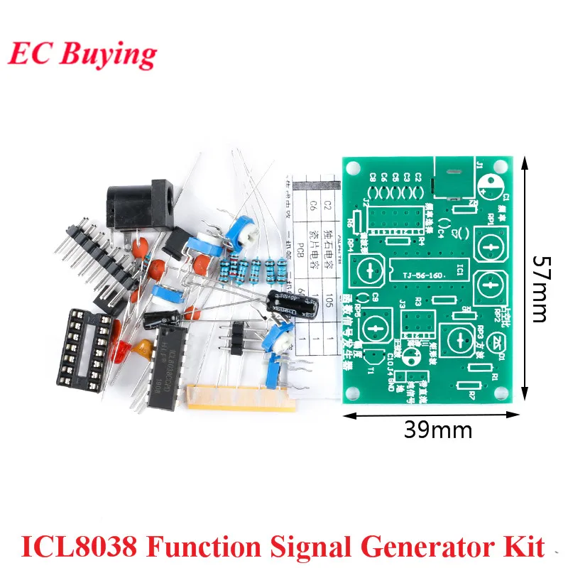 Zestaw generatora sygnałów ICL8038 DIY, wielokanałowy generator kształtów sinusoidalnych, praktyka produkcji elektronicznej, 12-