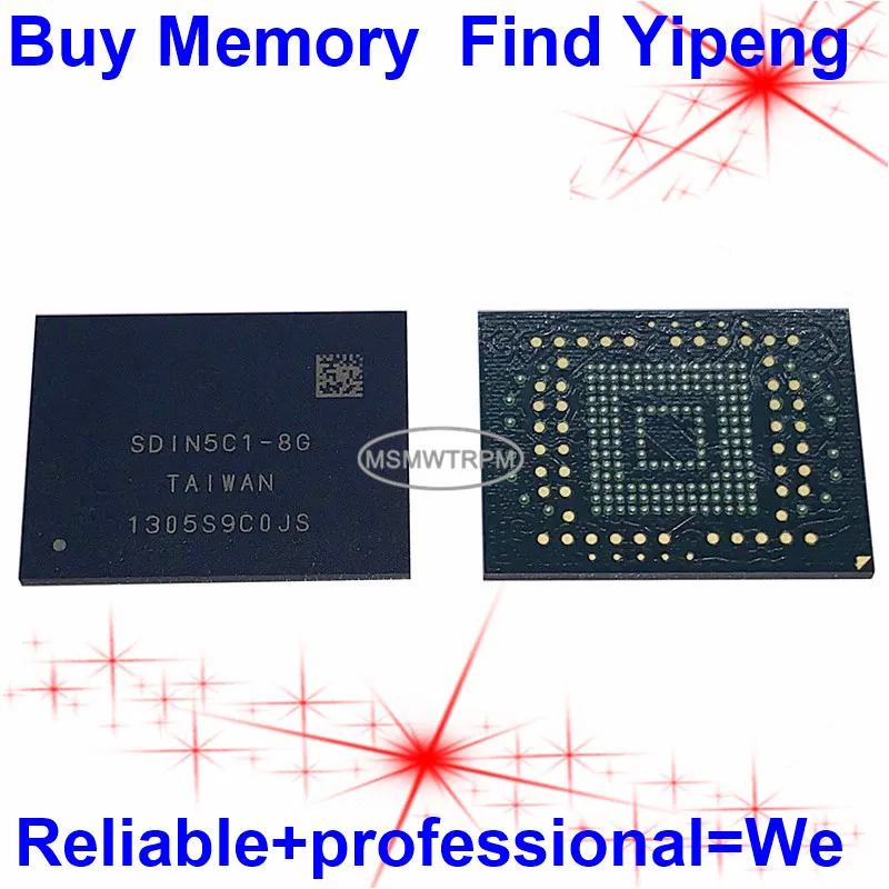 

SDIN5C1-8G BGA169Ball EMMC 8GB Mobilephone Memory New original and Second-hand Soldered Balls Tested OK