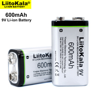 LiitoKala 600mAh 9V li-ion Battery 6F22 9V Rechargeable Battery For Microphone Multimeter RC Toys Temperature gun
