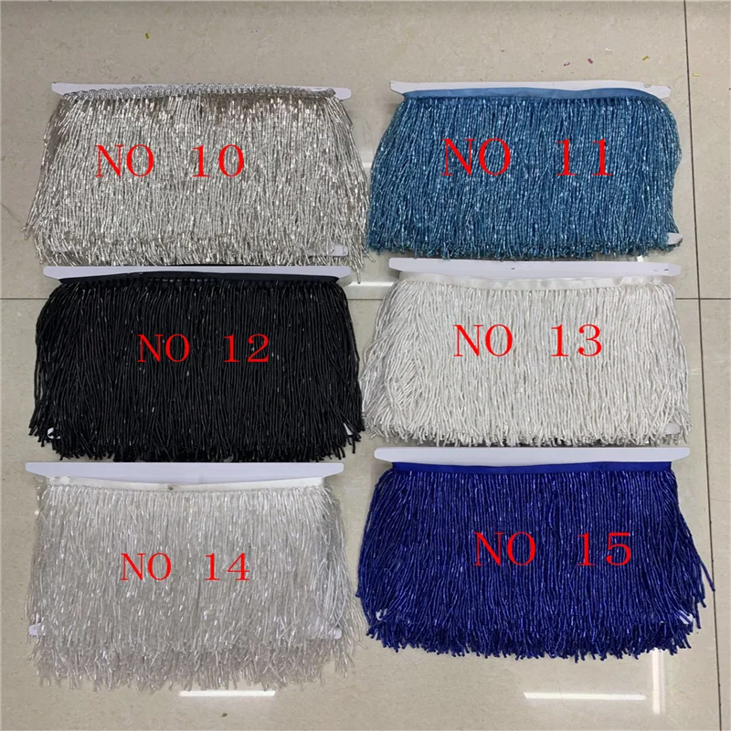 5.5 yards 15cm Beaded Tassel Fringe Handmde trimming for costumes dress crafts sew on