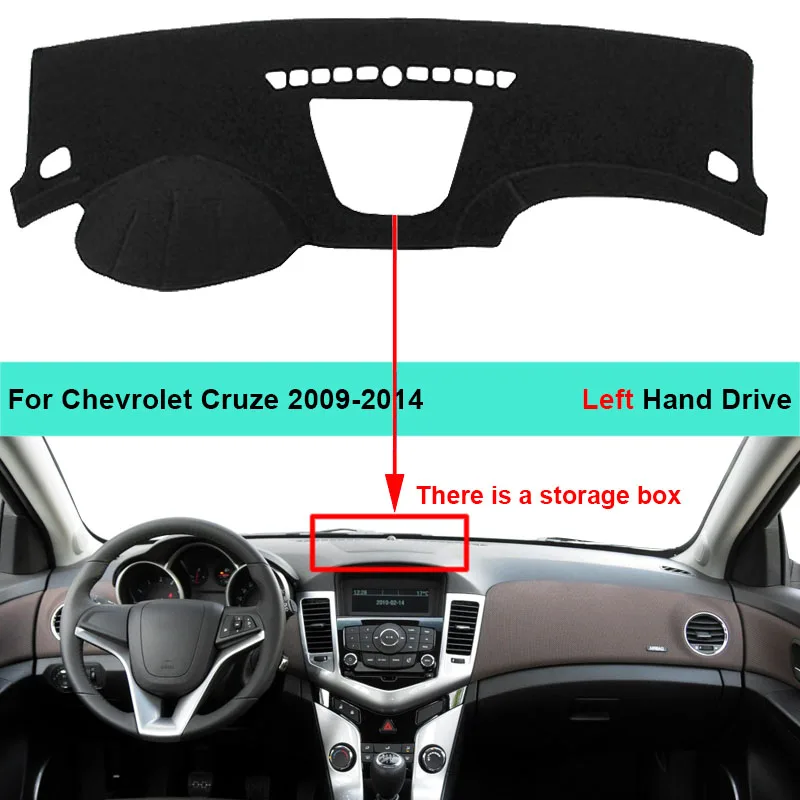 2 warstwy pokrywa deski rozdzielczej samochodu mata na deskę rozdzielczą dywan dla Chevrolet Cruze 2009 2010 2011 2012 2013 2014 parasolka Auto DashMat Anti-Sun