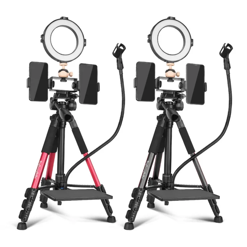 Pro Smartphone Camera Tripod with Beauty Ring Light Phone Holder For Live Stream Makeup YouTube Facebook Vlog Video Photography