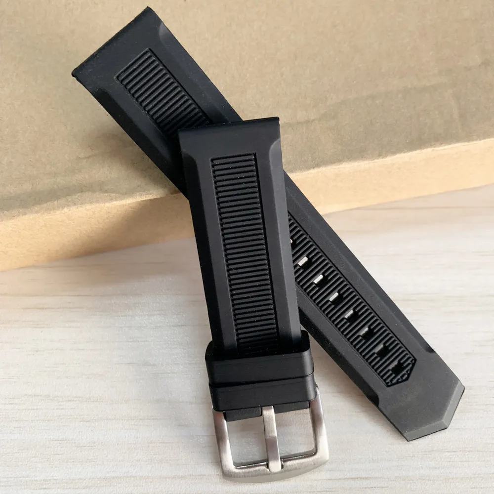 Luxury men black watchband 20mm 22mm silicone rubber watch band belt For TAG strap CARRER for Heuer buckle DRIVE TIMER