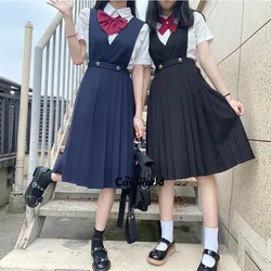 Japanese Girl's Women's Sleeveless Pinafore Dress JK High School Uniform Class Students Cloths