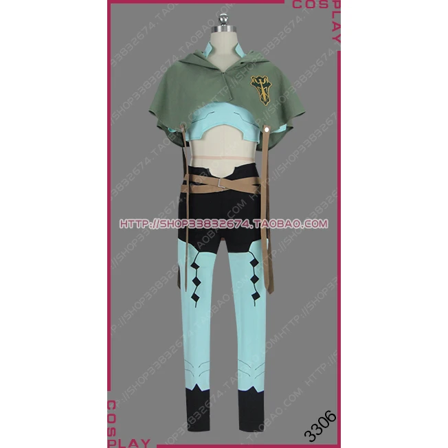 

Black Clover Clover Kingdom Green Mantis squad of the Magic Knights Captain Jack the Ripper Uniform Anime Cosplay Costume S002